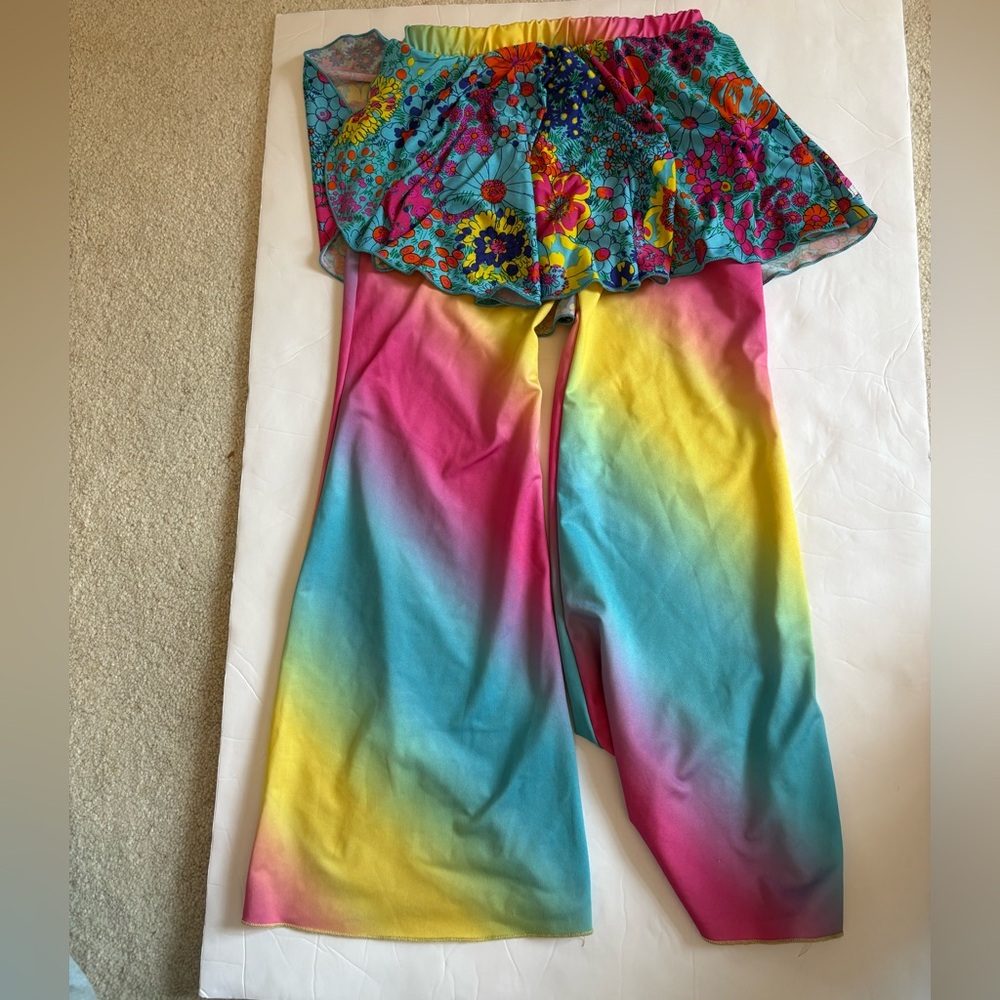 Colorful Floral Skirt and attached Pants Set by Twirly Girl Size 6